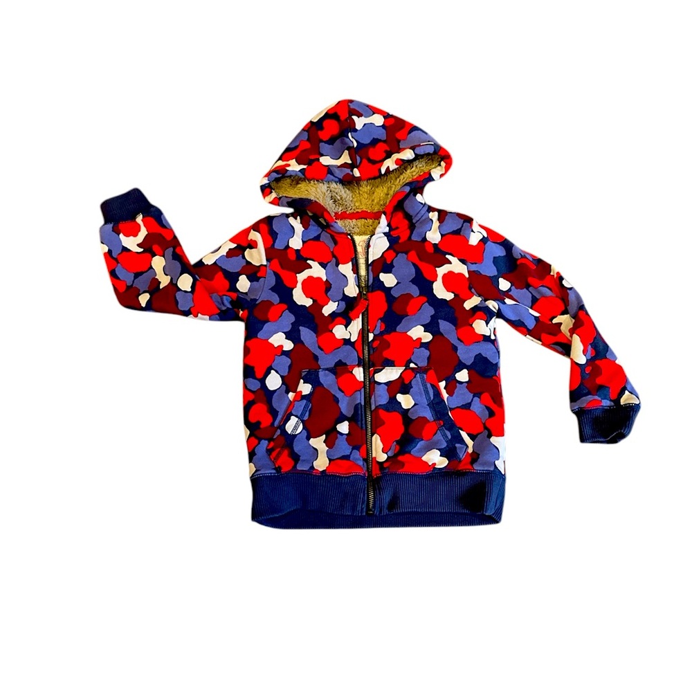 Boys Mini Boden Fully Lined Zip Hoodie Size 5/6